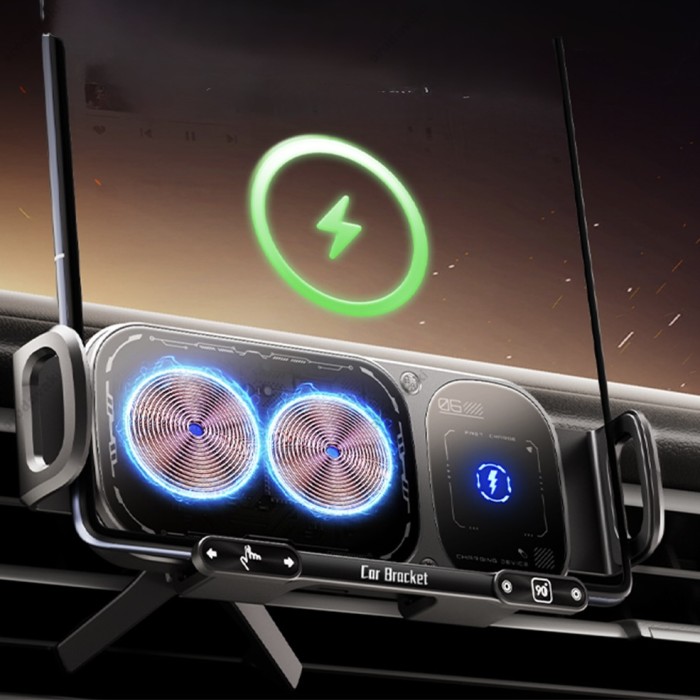 Автомобільний тримач із бездротовою зарядкою XO WX042 Magnetic Car Air Vent Wireless Charger 15W Black